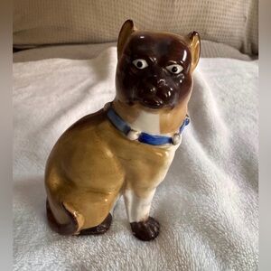 Antique German Porcelain Pug Dog Figurine – Late 1800s to Early 1900s